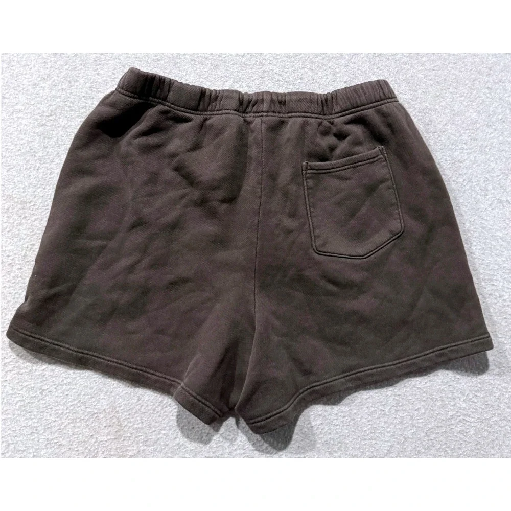 Elwood Mens Organic Cotton Sweat Shorts XXL Faded Charcoal/Brown Drawstring